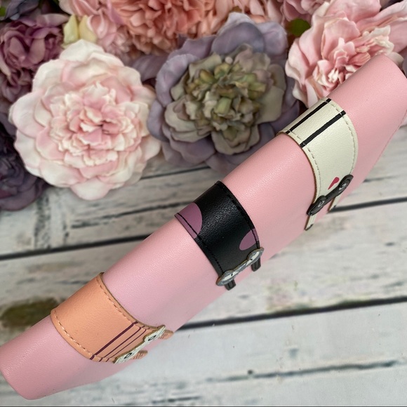 Pink Vegan Leather Cat Clutch Wallet Checkbook - Picture 6 of 15